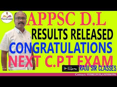 APPSC DL RESULTS RELEASED CONGRATULATIONS READY FOR CPT NEXT JL NOTIFICATION WILL COME IN OCTOBER