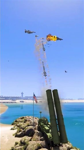 S-500 Missiles Direct Hit on Fighter Jets in GTA 5 ep410 #shorts #short