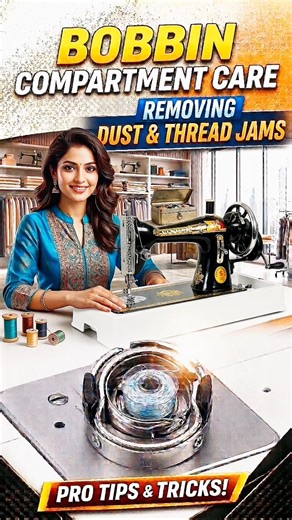 Bobbin Compartment Care /Removing Dust & Thread jams #janomesewingmachine #silaimachine