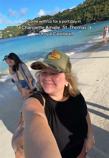 We had sooo much fun in St. Thomas! 🐚🏖️☀️ @Royal Caribbean We took a taxi to Magens Bay Beach and sent the whole afternoon there! 🌊☀️🏝️ it’s a 7$ pp entry fee There was a little hut where we were able to get lunch and a bar attache - the taxis ran just about all day and they were 15$ pp there and 15$ pp back! (Cash only people) Safe to say it was worth it to spend the day next to crystal clear water and the beautiful view!