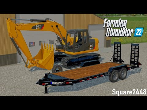 Buying A Cat Excavator & Dimond C Trailer! | FS22 Landscaping
