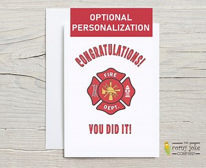 Firefighter Graduation or Promotion Card, Fire Rescue Training Academy Graduate Gift for New Fireman or Firewoman, With Personalization - Etsy