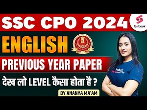 SSC CPO 2024 English Previous Year Paper | SSC CPO English Classes 2024 | By Ananya Ma'am