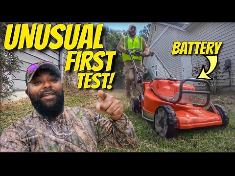 Husqvarna W520i Self Propelled Battery Lawn Mower First Wet Soggy GRASS Test