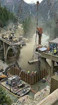 Mountain River Bridge Rebuilding And Surface Finishing Process.