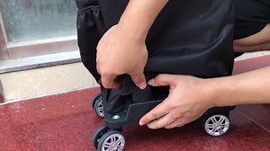 Foldable Utility Cart Portable Trolley Shopping Bag with 4 Wheels Foldable Trolley Cart for Shopping Travelling(BR,16")
