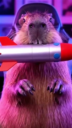 Capybara Eats a Rocket 🚀🐹 | Funny ASMR Snack #Shorts