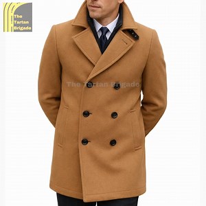 Men’s Wool Pea Coat | Men's Civil Coat | Double Breasted Wool Coat | Winter Outerwear | Camel Brown Pea Coat - Etsy