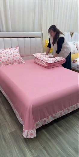 100% Cotton Four Piece Bedding Set for Ultimate Comfort #bedding #cotton #hometextile #shortsfeed