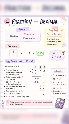 Fraction to Decimal Conversion | Decimal to Fraction | Easy Maths Tricks #shorts #maths