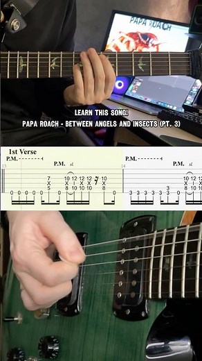 Papa Roach - Between Angels And Insects (slow-tempo guitar tutorial part 1) #guitar