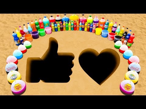 EXPERIMENT: Like vs Heart holes Eruption from Big Balloons of Sodas, Mtn Dew, Coca Cola and Mentos