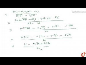 "Rationales the denominator and simplify:`(4sqrt(3)+5sqrt(2))/(sqrt(48)+\\ sqrt(18))` (ii) `(2sqrt(3)