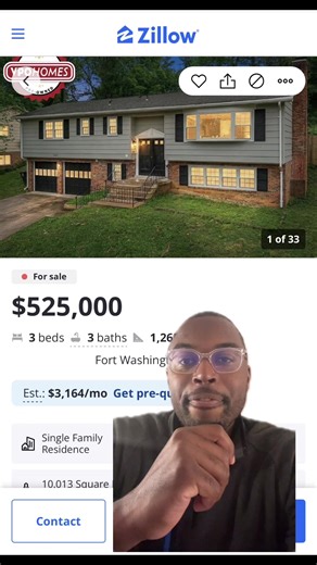 🏠 Deal of the Day – Fort Washington, MD Single family home listed at $525,000 👀 3 bed, 2.5 bath, over 2,500 total sqft, finished basement, 2-car garage, and sitting on nearly a quarter acre of land. Located just minutes from National Harbor, shopping, restaurants, and commuter routes into DC, while still offering more space and value than many homes in Northern Virginia. One thing that makes this deal stand out is that it’s a Verified Pre-Owned Home, meaning it was professionally inspected bef