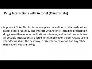 Actonel Risedronate Side Effects and Drug Interactions