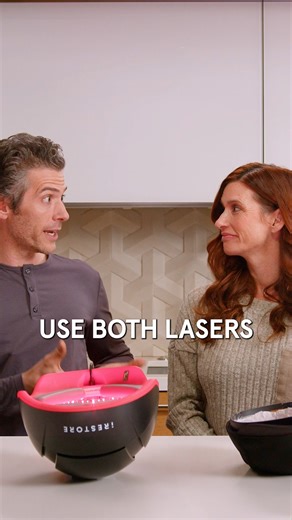 1.1K views |  Ever wonder why iRESTORE uses both lasers and LEDs? Let's shed some light on it! ‍♂️ #iRESTORE #redlighttherapy #hairgrowth #LaserVsLED | iRESTORE Hair Growth System | Facebook