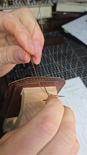 Hand Stitching Leather by Hand | Satisfying Wallet Process #leathercraft #handstitching