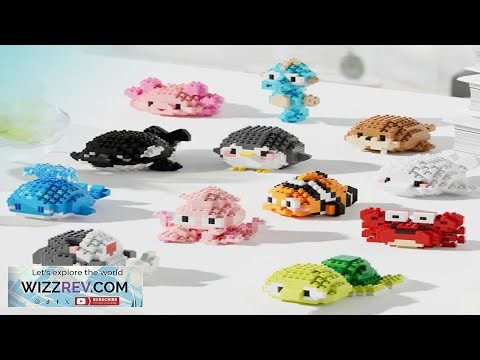 New marine life series building blocks turtle beluga seahorse crab octopus shark