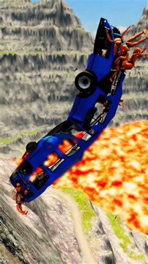 Cars vs Giant Lava Pit “ BeamNG.drive 01 #beamng #shorts #beamngdrive #car #usa #viral #india