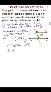 Class 9 Maths | Ch-6 Lines and Angles | Example 5 Proof