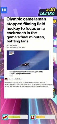 The Olympic cockroach that stole the show, Funny, Olympics, Viral