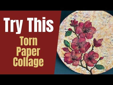 TORN PAPER COLLAGE USING PRINTABLES #artjournal #mixedmedia #tornpaper #collage
