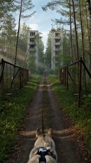 Wolf GoPro Enters Abandoned Chernobyl Ruins… Then Something Moves 😳🐺