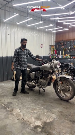 Silver Electra restore karni ha delhi sa aai bullet 🦅🙏❤️#royalenfield #rbwshop #delhi #repaint