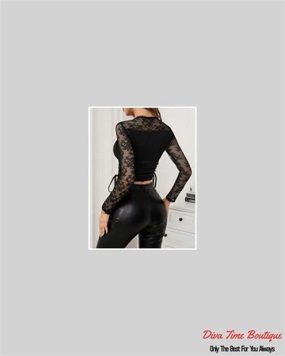 Side Drawstring Square Neck Long Sleeve Top