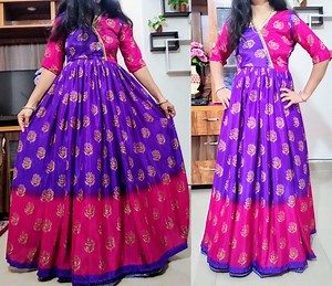 Sari mein se gown banana sikhen. #designergown #Floorlengthgown #gowncuttingstitching #fashion #latestfashiongown #Selfdesignedgown #sarimesegownbananasekhien | Anuj Kumar Stitching tutorial