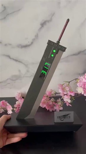 Final Fantasy VII Remake Digital Clock~Buster Sword~Square EnixIt plays different alarm songs too! ✨