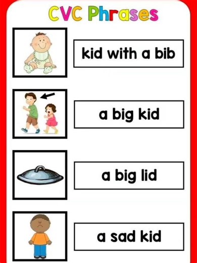 Reading of CVC phrases