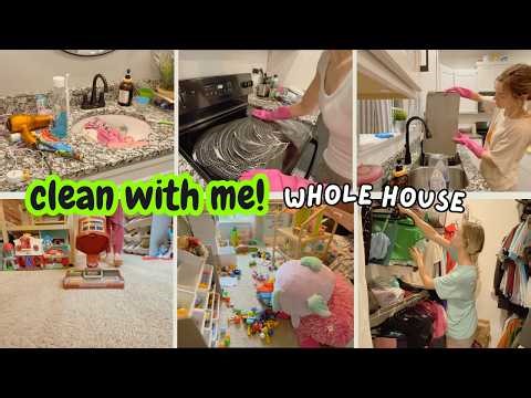 WHOLE HOUSE CLEAN WITH ME | Realistic Cleaning Motivation | EXTREME MESSY HOUSE TRANSFORMATION