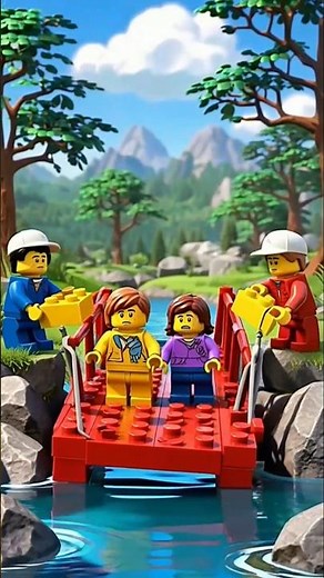 LEGO Bridge Broken! Don’t Fall into the River! 😱🌊 #Shorts