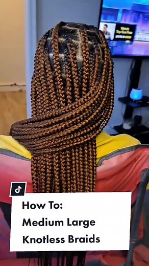 How To: Medium Large Knotless Braids. Follow To See More Braid Tutorials #mediumknotlessbraids #tiktok #largeknotlessbraids #dmvtiktok #smediumknotlessbraids #dmvfyp #knotlessbraids #dmvviral #foryouusa