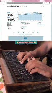 105 WPM 😱 Typing Speed on Monkey Type Website #typingchallenge #fasttyping #raushantypingmaster
