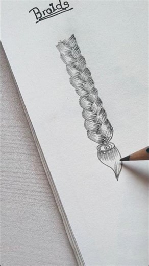 Easy braid drawing for beginners ✏️✨ #shorts #sketch #art