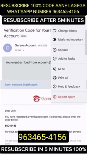 You Unsubscribed from account@garena.com | How to Resubscribe in Free Fire #freefireaccountrecovery