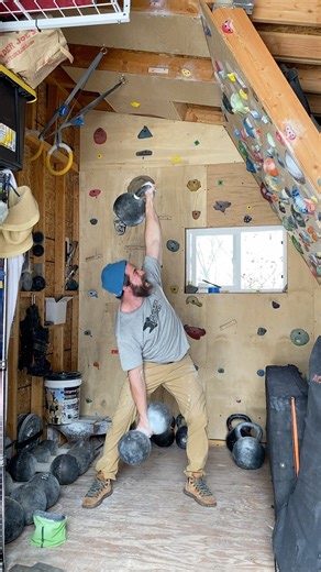 88lb kettlebell overhead + 145lb Inch Dumbbell lift