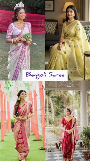 Elegant Bengali Saree Look 😍 | Traditional Bengali Style Draping Tutorial #shorts #saree