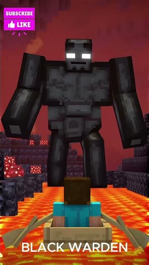 Minecraft Fight with BLACK WARDEN😱😱😱