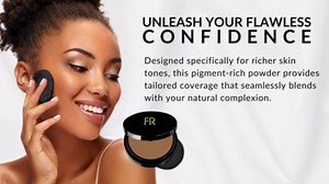 Luxury Oil Blotting Pressed Powder by Flori Roberts, Long Lasting Oil and Shine Control, Flawless Complexion for Women of Color or Deeper Skin Tones