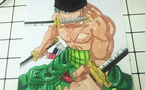 马克笔手绘海贼王索隆