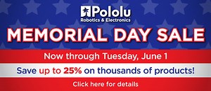 Pololu is having a Memorial Day Sale