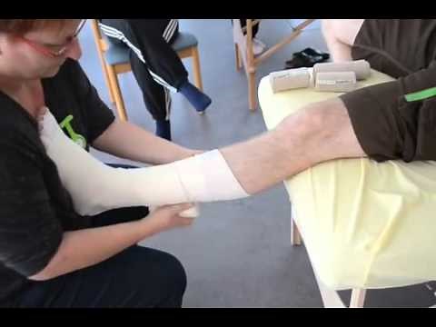 Lymphologischer Kompressionsverband am Unterschenkel