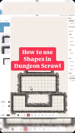 Play D&D and TTRPGs Online! on Instagram: "Dungeon Scrawl is a free, online mapmaking tool. Let’s talk about how to use the Shapes to build awesome worlds for your D&D games! #dnd #ttrpg #dndmaps #fantasymapmaking #roll20 #maps"
