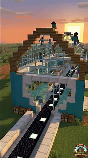 Futuristic Train Terminal House Minecraft 🏠🚄 Full tutorial #minecraft