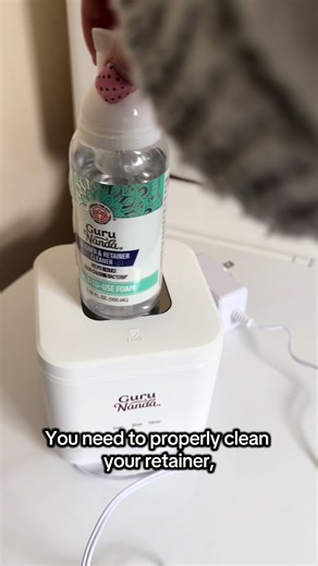 How often are you giving your retainer a deep clean? #dentures #cleaning #teeth