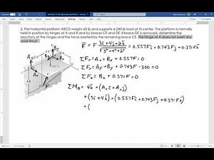 ENGR 220 3D Rigid Body Equilibrium Example 2