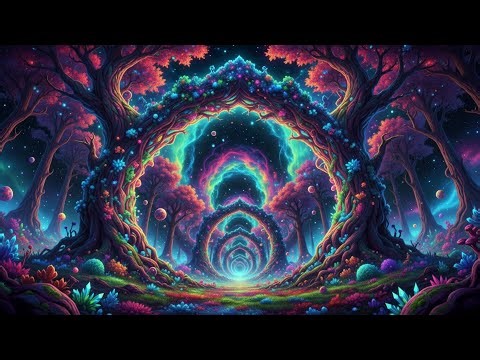 Psychedelic Trance 🌌 Glowing Forest & Space Hallucinations | Journey Mix (AI Visuals)